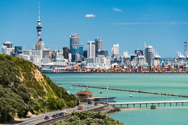 Auckland Sky Tower, New Zealand – Landmark with Spectacular View Panoramic view from Auckland Sky Tower, the tallest building in New Zealand